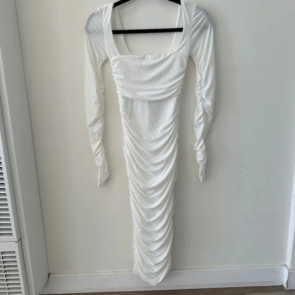 white christmas dresses Malta Black & White One-Shoulder Midi Dress – Club L London